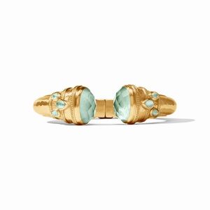 Elegant Gold and Aquamarine Women's Bracelet